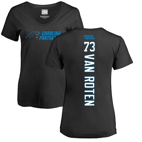 Carolina Panthers Black Women Greg Van Roten Backer NFL Football #73 T Shirt->women nfl jersey->Women Jersey